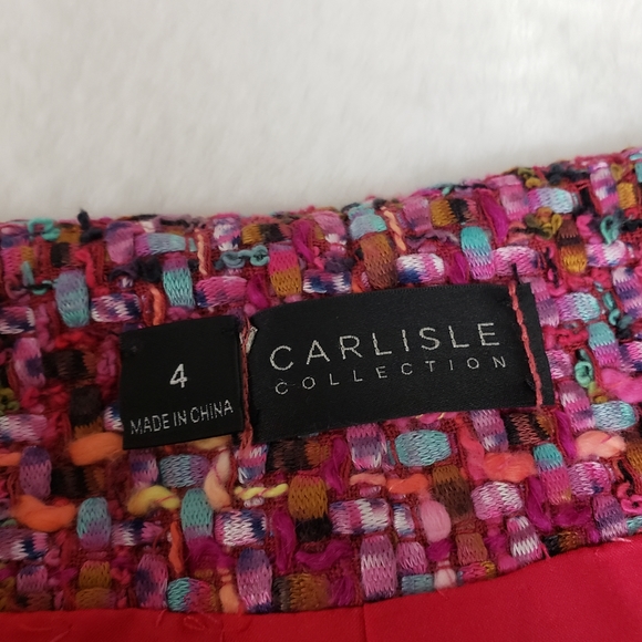 Carlisle Collection Pink Tweed Darya Pencil Skirt 4 $368 - Picture 3 of 8